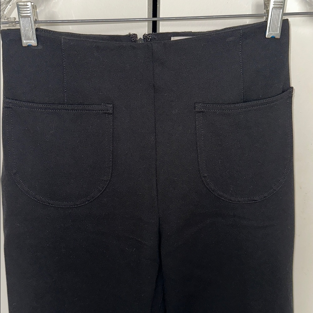 Colette by Maeve black stretch pants with lace trim hem. Back zipper - Picture 11 of 12